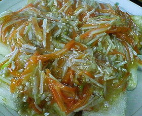 豆腐ステーキの野菜あんかけ
