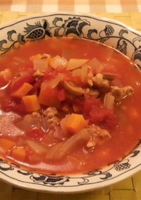 豚ヒレと大豆のトマトスープ