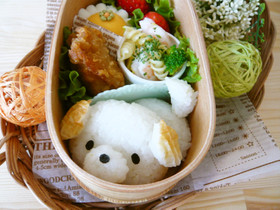 キャラ弁☆しっぽフリフリわんちゃん☆