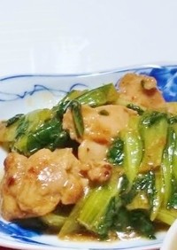 鶏肉とチンゲン菜の中華炒め 