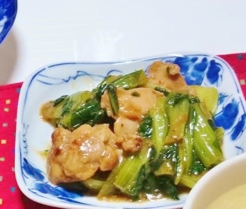 鶏肉とチンゲン菜の中華炒め の画像
