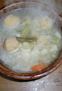 肉団子と冷凍野菜のスープ