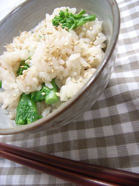 ツナと菜の花の炊き込みご飯♪