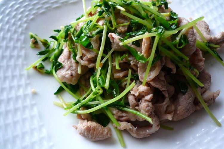 豆苗と豚肉のゴマ油炒め レシピ 作り方 By Jessiemom クックパッド 簡単おいしいみんなのレシピが360万品