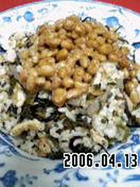 玄米納豆ひじきチャーハン♪栄養満点?!