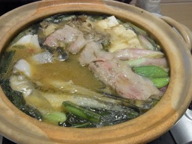 勝手に信州コラボ♪野沢菜味噌豚バラ鍋