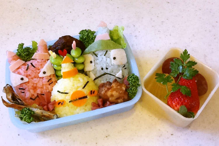 おじゃる丸の小鬼トリオ のキャラ弁 レシピ 作り方 By あそりママ クックパッド 簡単おいしいみんなのレシピが371万品