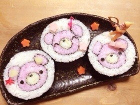 くまちゃん♡飾り巻き寿司ロールの画像