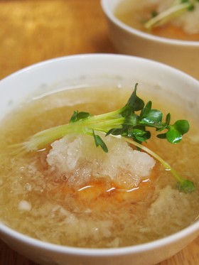 魚河岸あげと大根おろしのスープ