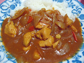フライパンでカレー