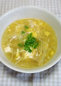 ぽかぽか 白菜とえのきの生姜スープ