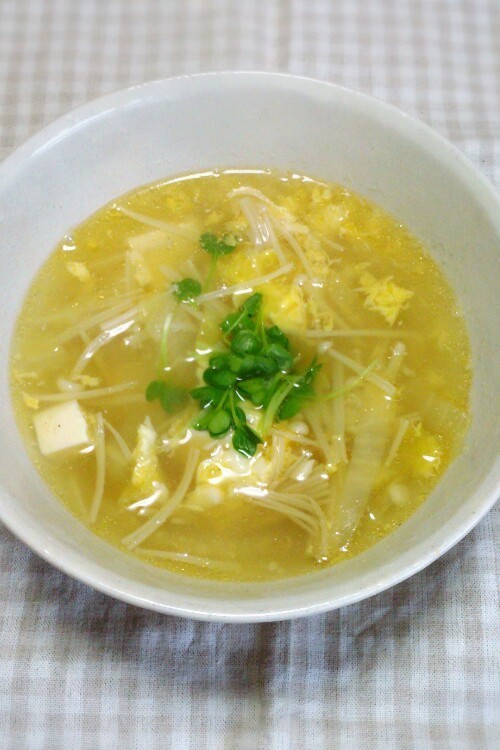 ぽかぽか 白菜とえのきの生姜スープの画像