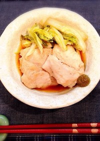 鶏やさい鍋風❓鶏むね肉と白菜の醤油麹蒸し