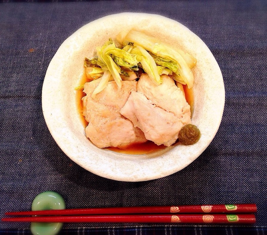 鶏やさい鍋風❓鶏むね肉と白菜の醤油麹蒸しの画像