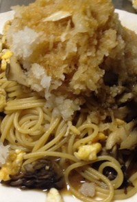 舞茸と大根おろしの麺つゆパスタ