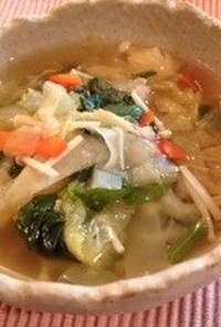 野菜たっぷり ワンタンっぽいスープ