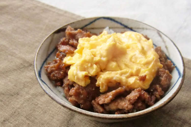 豚ひき肉のゴロゴロそぼろとふんわり卵丼 レシピ 作り方 By Moj クックパッド 簡単おいしいみんなのレシピが352万品