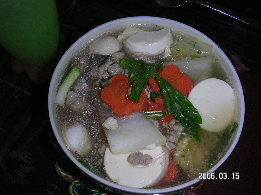 タイ風豆腐のスープの画像