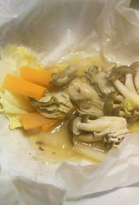 牡蠣と白菜の包み焼き