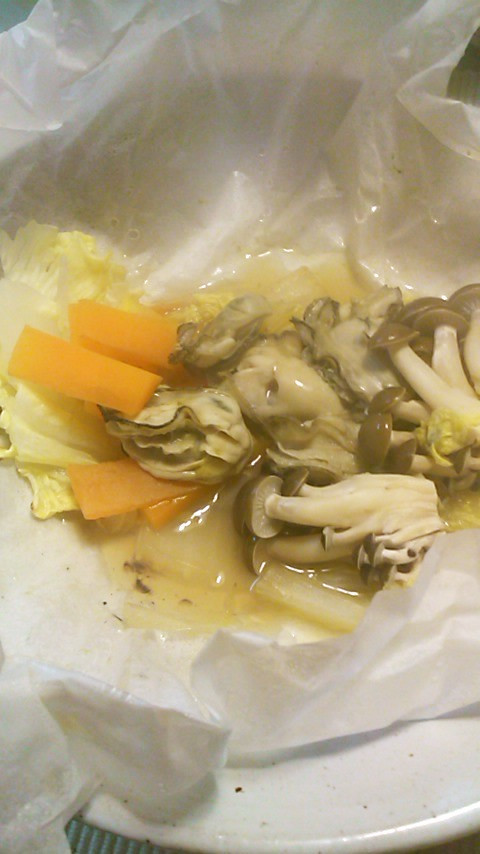 牡蠣と白菜の包み焼きの画像
