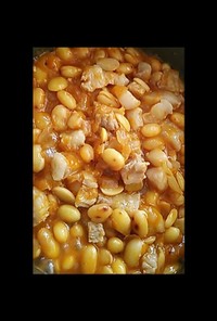 大豆と豚バラの簡単煮込☆キムチ風味