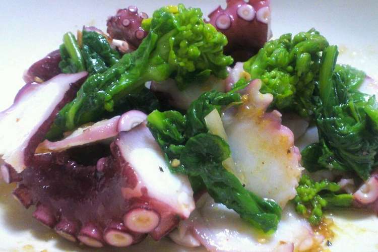 菜の花とタコのサラダ 簡単和えるだけ レシピ 作り方 By みゅーり クックパッド 簡単おいしいみんなのレシピが370万品