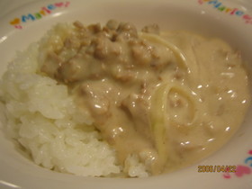 色白なビーフストロガノフ