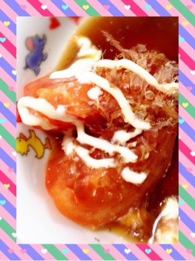 シンプル☆トマトとポン酢マヨ☆簡単！の画像