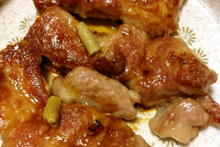 わさび醤油で厚切り豚肩ロース焼き レシピ 作り方 By ミシャコ クックパッド