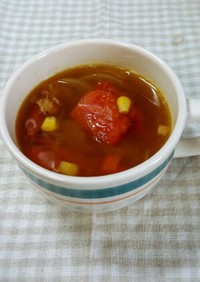 温か☆トマトのコンソメスープ