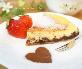 バレンタイン♡ココア香るチーズケーキの画像