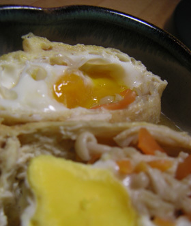 とろ~り卵の袋煮・野菜入り