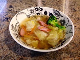 簡単♡残り野菜たっぷりのコンソメスープ