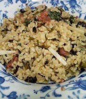 玄米高菜チャーハン 梅しそ・味噌味♪
