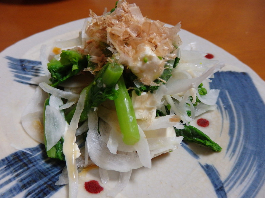 春の味♪菜の花と新玉ねぎのサラダの画像