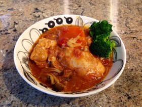 簡単美味♡圧力鍋で胸肉のトマト煮チーズ入