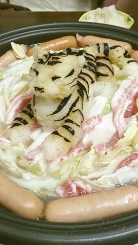 豚バラ白菜と大根おろしアート鍋