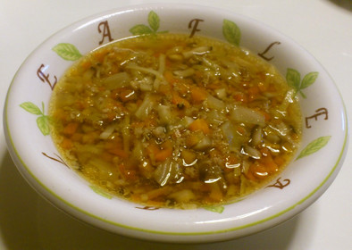 ひき肉と椎茸のほっこり生姜スープの写真
