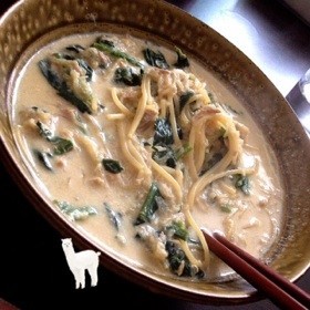 麺つゆと明太子ドレッシングの簡単豆乳スパの画像