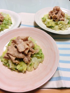豚しゃぶの甘醤油和え キャベツとともに♡