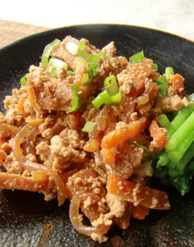 ピリ辛味噌の炒り豆腐の画像