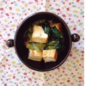 時短夕飯！厚揚と小松菜の麻婆味煮込みの画像
