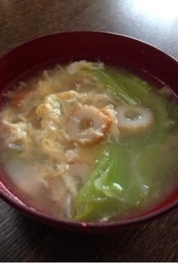 ちくわのキャベたまスープ(・ω・)