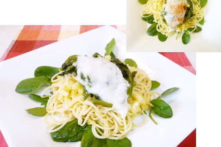 ほうれん草と花かんらんで 山芋パスタ レシピ 作り方 By とだかちゃん クックパッド 簡単おいしいみんなのレシピが366万品