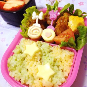 簡単かわいい♫しましまごはん弁当☆