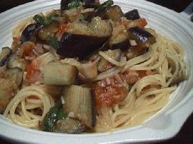 ナスとトマトのパスタ