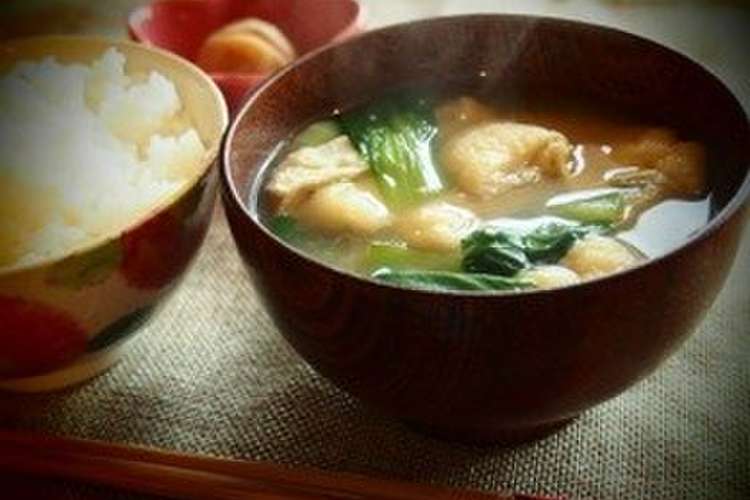 ふわふわ油揚げとチンゲン菜の具沢山味噌汁 レシピ 作り方 By Palamm クックパッド