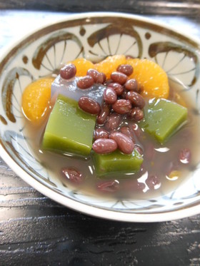 抹茶寒天小豆あん