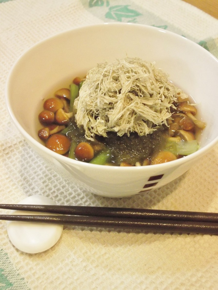 とろりん～♪小松菜となめこのスープの画像