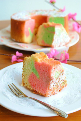 ひなまつり♪HMでカラフルシフォンケーキ